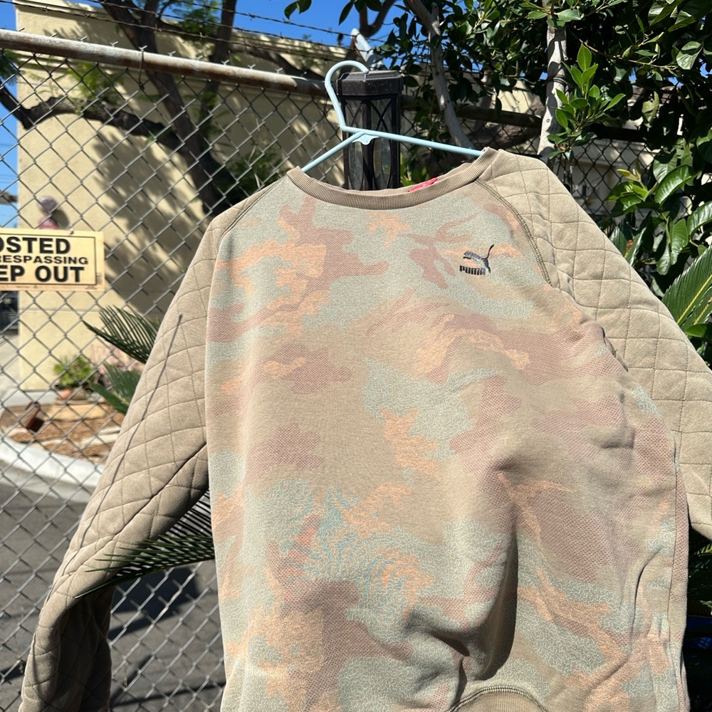 Puma Tan Camouflage Quilted Sweatshirt